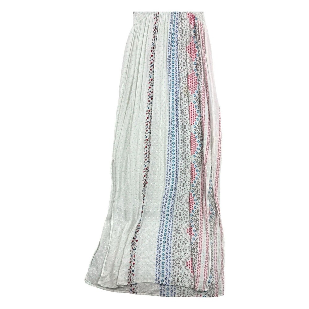 Lovestitch Boho Maxi Dress S/M White Floral Swiss Dot Flutter Sleeve Cover Up - Picture 4 of 9